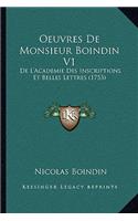 Oeuvres De Monsieur Boindin V1