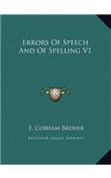 Errors Of Speech And Of Spelling V1