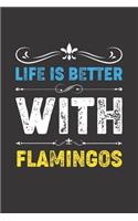Life Is Better With Flamingos: Funny Flamingos Lovers Gifts Lined Journal Notebook 6x9 120 Pages