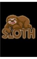 Sloth lying on a Sloth Sign: 6x9 120 pages lined - Your personal Diary