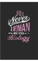 Never Underestimate A Woman Who Teach Biology