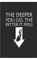 The Deeper You Go the Better It Feels: Notebook Scuba Diving Planer Taucher Notizbuch Tauch Journal 6x9 liniert lined