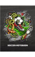 Soccer Notebook: Soccer / Football College Ruled Lined Composition Notebook with Coloring Pages for Kids