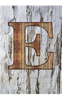 E: Monogram Notebook - College Ruled - Writers Notebook - Personalized Gift - Wood Plank Background