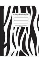 Composition Book 100 Sheet/200 Pages 8.5 X 11 In.-Wide Ruled- Zebra Pattern