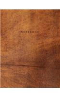 Notebook: Beautiful Light Brown Leather Style - 150 College-Ruled Lined Pages 8.5 X 11