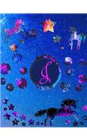 Starry Unicorns Notebook Monogram Series J