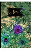 Notes: 6x9 120 Page Lined Notebook Peacock (Peacock Notebooks Volume 4)(4 Peacock Notebooks)
