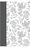 Notebook: Turnip Flower and Fork Pattern Designed Cover: Dotted Grid, (6 X 9)
