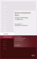 Syntax Aus Saarbrucker Sicht 3: Beitrage Der Sardis-Tagung Zur Dialektsyntax