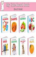 Pocket Board Book Set of ABC, Colours, Birds, Fruits, Farm Animals & Pets, Vegetables, Shapes and Numbers - Kids educational board book, Preschool learning books, Cute board book | Pack of 8 books