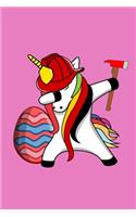 Cute Unicorn Firefighter Easter Theme Notebook