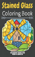 Stained Glass Coloring Book: An Adult Coloring Book With Clean Stained Glass Designs: Funny Kids Coloring Book Featuring With Funny And Cute Stained Glass Pages With Different T