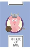 Notebook for Swine: Lined Journal with Viking pig in purple circle Design - Cool Gift for a friend or family who loves pork presents! - 6x9" - 180 White lined pages - Y