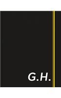 G.H.: Classic Monogram Lined Notebook Personalized With Two Initials - Matte Softcover Professional Style Paperback Journal Perfect Gift for Men and Women
