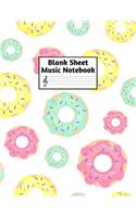 Blank Sheet Music Notebook: Easy Blank Staff Manuscript Book Large 8.5 X 11 Inches Musician Paper Wide 12 Staves Per Page for Piano, Flute, Violin, Guitar, Trumpet, Drums, Cell