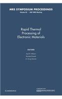 Rapid Thermal Processing of Electronic Materials: Volume 92