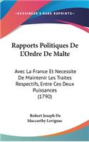 Rapports Politiques De L'Ordre De Malte