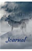 Wolf in Fog Journal Lined Blank Notebook