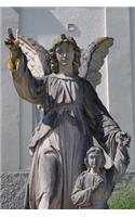 Antique Loving Protective Guardian Angel Sculpture Blessing Journal