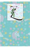 Z: Z Alphabet with Floral Unicorn Monogram Initial Notebook Journal 6x9, 120 pages Lined Notebook For Girls, Journal for man, Women and Teen.