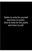 Better to write for yourself.