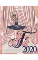 2020 Weekly Planner - Ballerina Princess Monogram Initial Letter 