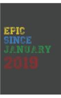 Gift Idea Epic Since 2019 Notebook Vintage Birthday Gift Idea