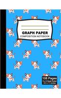 Graph Paper Composition Notebook: Beautiful 8.5 x 11 inch Quad Ruled 5 x 5 square grid journal five squares per inch graphing paper, (Notebooks for Math and Science School and Colleg