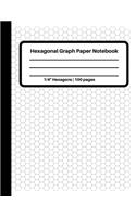 Hexagonal Graph Paper Notebook 1/4