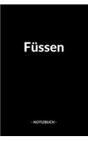 Füssen: Notizblock - Notizbuch - DIN A5, 120 Seiten - Liniert, Linien, Lined - Notizen, Termine, Planer, Tagebuch, Organisation - Deine Stadt, Dorf, Region 