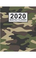 2020 Monthly Planner: Camo Daily Weekly Monthly Calendar 2020 Planner - January 2020 to December 2020