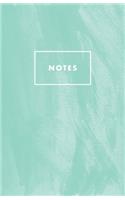 Notes: Mint Green Watercolor Paperback Journal / Diary / Notebook with 100 Lined, Cream-colored Pages for Writing Notes and Hand-Painted Design Elements by(4 Prime Floridian Notebooks)