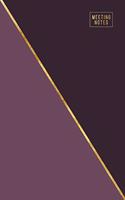 Meeting Notes: Weekly and Monthly Business Agenda Organizer with Action Items - To Do Lists - Notes - Abstract Purple & Gold(4 Office Organization Notebooks)