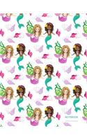 Notebook: Mermaid Pattern (3) Simple Standard Weekly Planner 16-Month September 2018 Through December 2019
