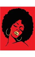 Black Girl Magic Afro Diva Cherry Red Gold Lips 7.5