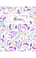 Planner: Undated Weekly Monthly Journal Appointment Calendar Organizer Notebook No Date Pastel Geometric Leaves