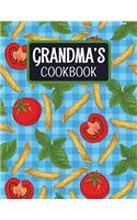 Grandma's Cookbook: Blank Recipe Book to Fill in with Space for Photos - Penne Rigate Blue(20 Extra Large Empty Cookbooks)