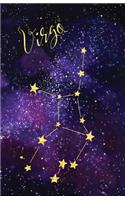 Journal Notebook Zodiac Sign Virgo Constellation: 162 Lined and Numbered Pages With Index Blank Journal For Journaling, Writing, Planning and Doodling.