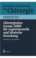 Chirurgisches Forum 2000 Für Experimentelle Und Klinische Forschung