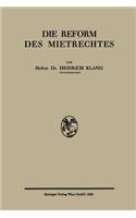 Die Reform des Mietrechtes: (German)