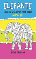 Libro de colorear para niños - Líneas gruesas - Animales - Elefante