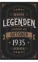 Wahre Legenden wurden im Oktober 1935 geboren: Vintage Geburtstag Notizbuch - individuelles Geschenk für Notizen, Zeichnungen und Erinnerungen - liniert mit 100 Seiten