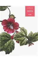 Cornell System Notes 110 Pages: Vintage Floral Notebook for Professionals and Students, Teachers and Writers - Vintage Botanical Raspberry Berry Blossoms Illustration