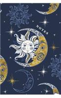 Notes: Lined Notebook Journal - 120 Pages - Astronomy Moon + Stars(3 Astronomy Notebooks)