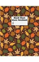 Blank Sheet Music Notebook: Easy Blank Staff Manuscript Book Large 8.5 X 11 Inches Musician Paper Wide 12 Staves Per Page for Piano, Flute, Violin, Guitar, Trumpet, Drums, Cell