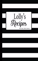 Lolly's Recipes Black Stripe Blank Cookbook