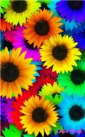 Color Freak: Sunflower Trip Floral 5x8 Inch Lined Notebook / Field Journal