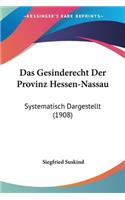 Gesinderecht Der Provinz Hessen-Nassau