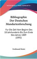 Bibliographie Der Deutschen Mundartenforschung